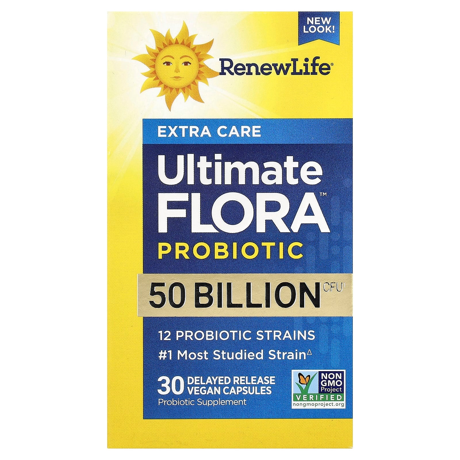 Renew Life, Ultimate Flora™ Probiotic, 50 Billion CFU, 30 Delayed Release Vegan Capsules UPC 631257121066 | HiLife Vitamins